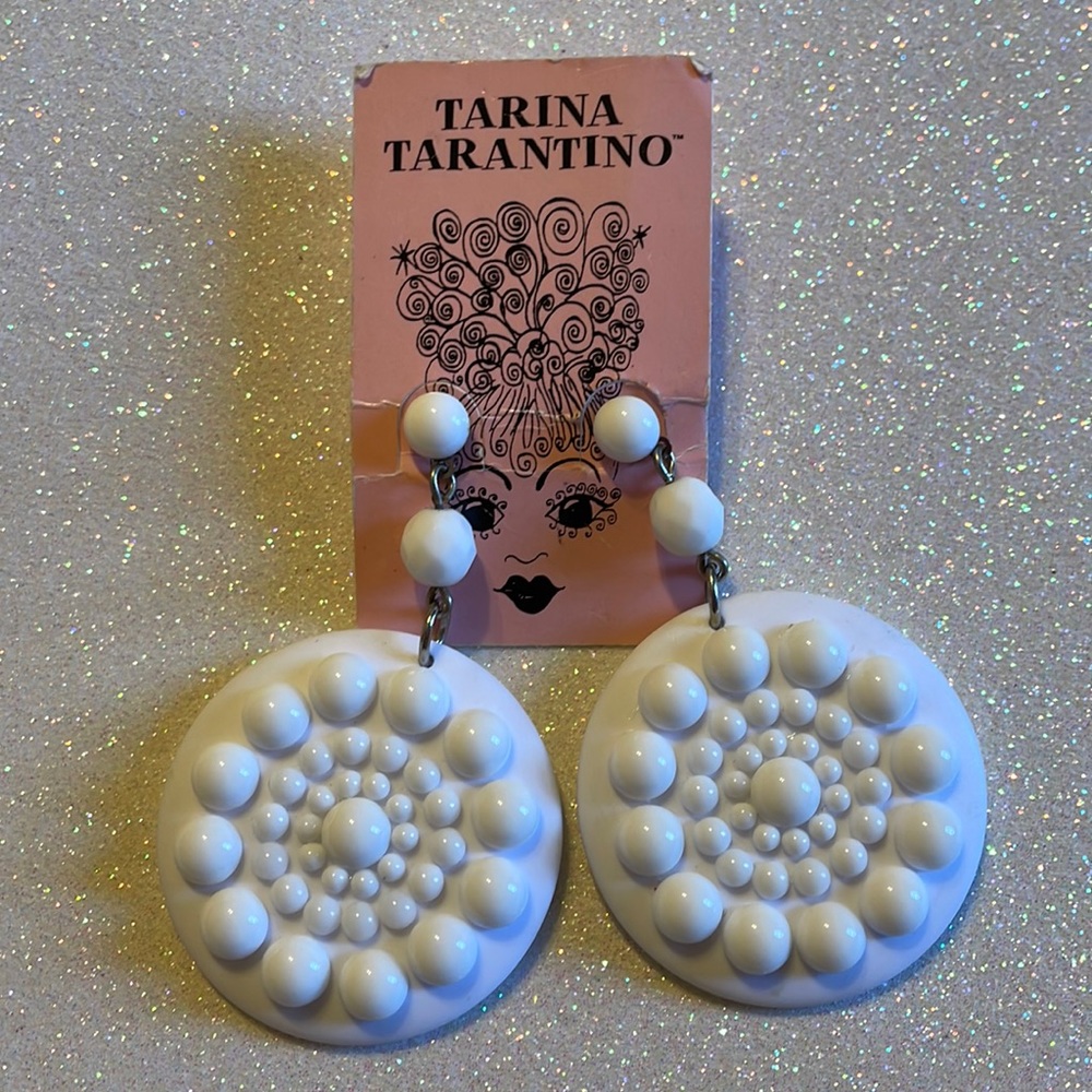 Tarina Tarantino milk glass earrings